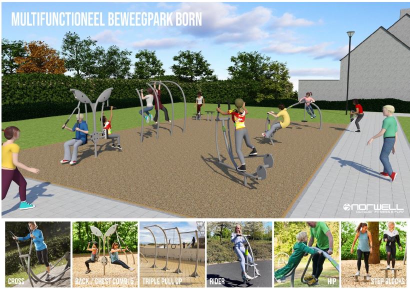 Beweegpark Born met gymtoestellen